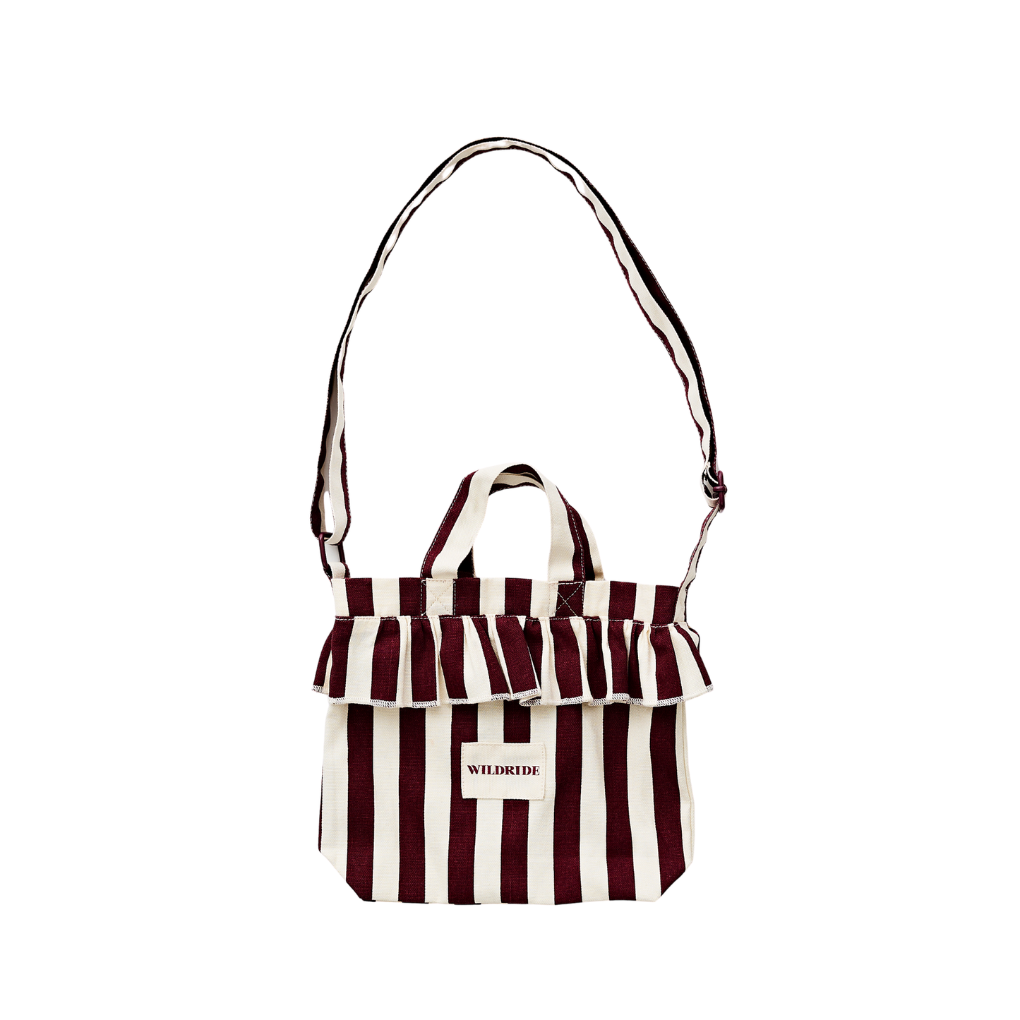 Mini Ruffle Bag Bordeaux Stripe