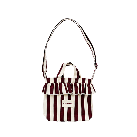 Mini Ruffle Bag Bordeaux Stripe